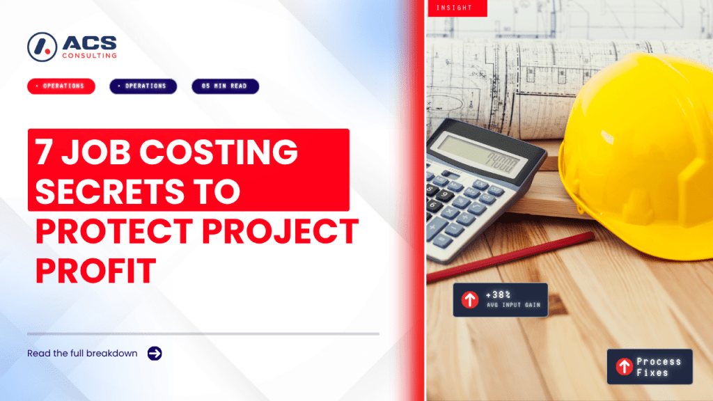 Construction Job Costing guide outlining seven proven strategies to track project expenses, control costs, improve budgeting, and protect profit margins on construction projects.