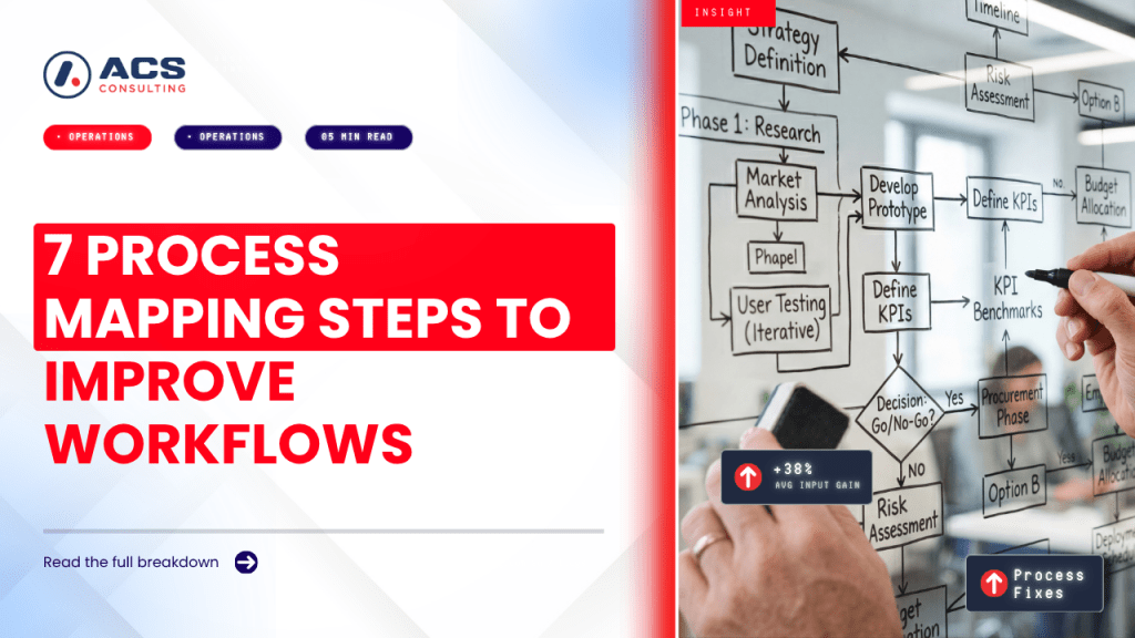 Process Mapping guide explaining seven smart steps businesses can use to visualise workflows, identify inefficiencies, and improve operations in 2026.