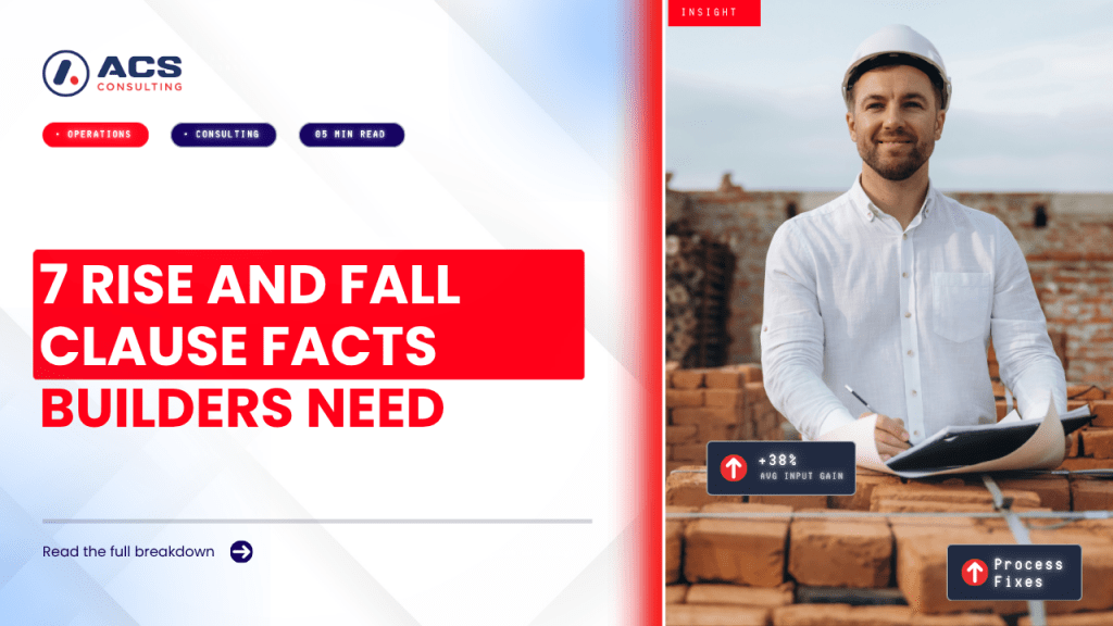 Rise and Fall Clauses guide explaining seven important things Australian builders should know about managing cost changes and contract risks in 2026.