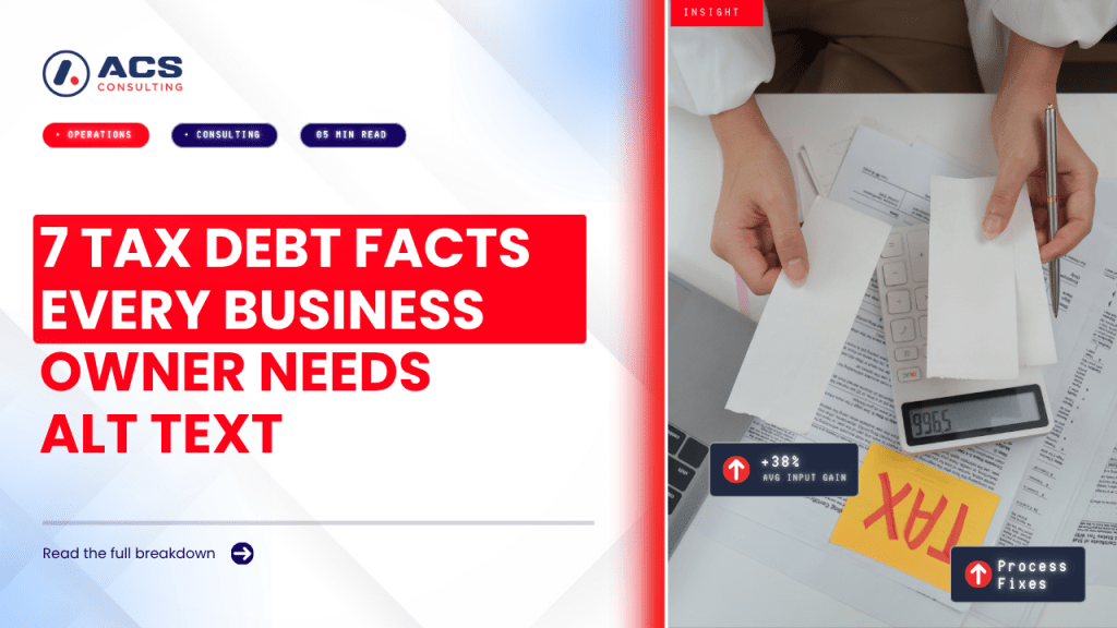 Business Tax Debt guide explaining seven important things Australian business owners should know about managing tax obligations, cash flow, and financial risks in 2026.