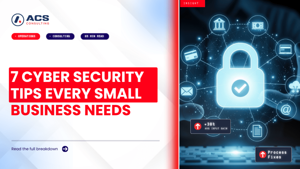 Small Business Cyber Security guide explaining seven smart strategies to protect company data, systems, and operations from cyber threats in 2026.