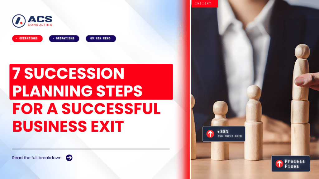 Succession Planning guide explaining seven smart steps to prepare a business for a successful ownership transition, sale, or retirement in 2026.