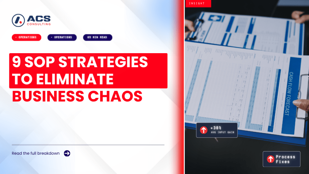 Standard Operating Procedures for Small Business guide explaining nine proven ways to improve consistency, efficiency, and reduce operational chaos.