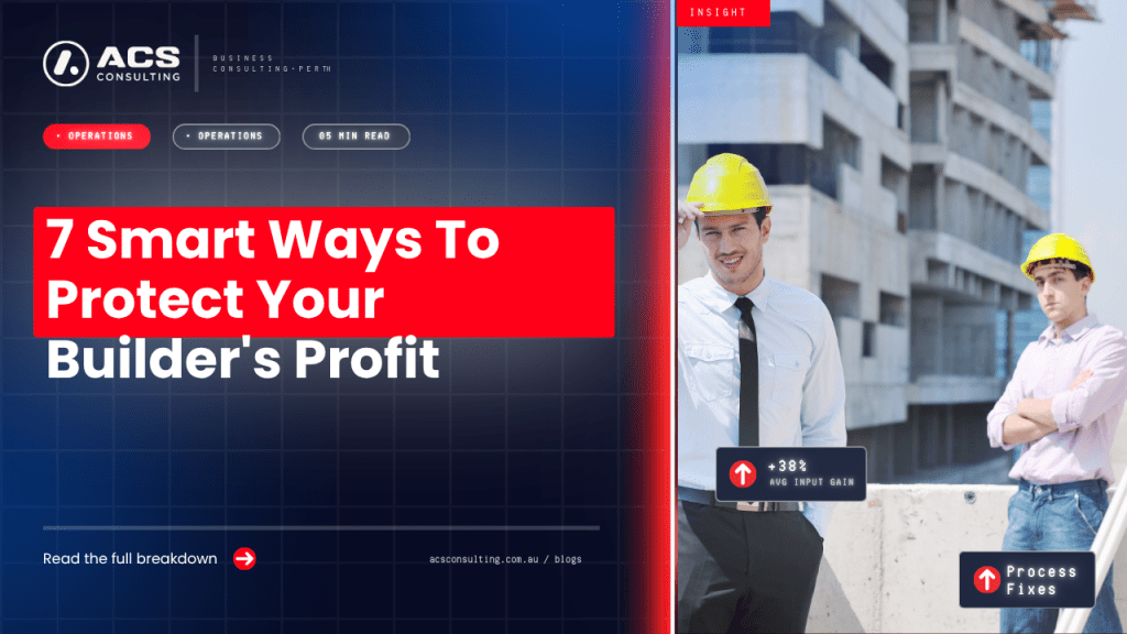 Builder's Margin guide explaining seven smart ways construction businesses can manage costs, pricing, risk, and profitability in 2026.