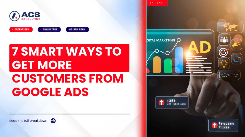 Google Ads guide explaining seven smart ways businesses can improve campaign performance, attract qualified customers, control costs, and maximise advertising ROI in 2026.