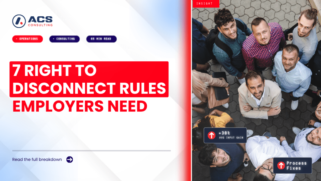 Right to Disconnect guide explaining seven important things Australian employers should know about workplace communication and compliance in 2026.