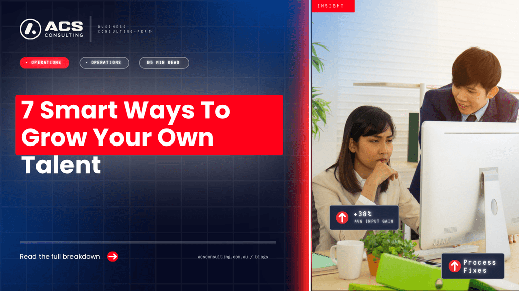 Staff training guide showing seven smart ways Australian businesses can develop employees, strengthen skills, improve performance and build internal talent in 2026.